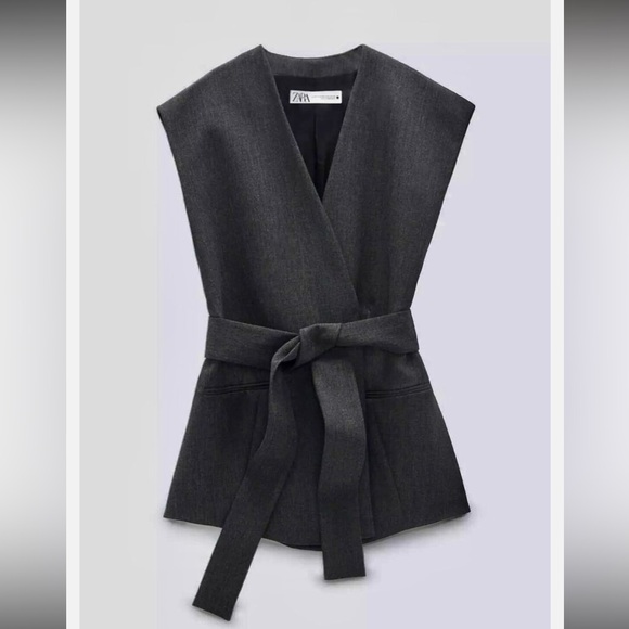Zara Waistcoat Vest with Belt - Picture 7 of 15